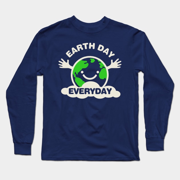 Earth Day Every Day Cool Long Sleeve T-Shirt by Designkix